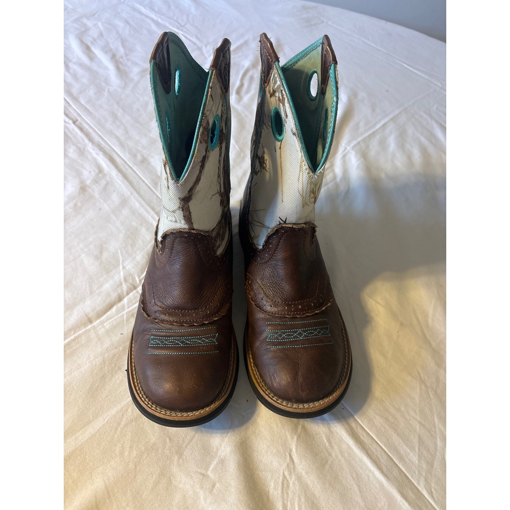 Ariat Fatbaby Western Boots Girls 1 Brown Camo Good True Timber Leather
